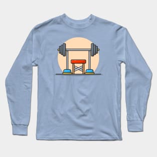 Dumbbell Gym Workout Cartoon Vector Icon Illustration Long Sleeve T-Shirt